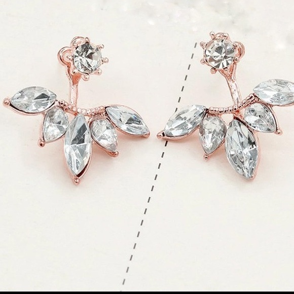 Rose Gold Drop Earrings - Picture 2 of 2
